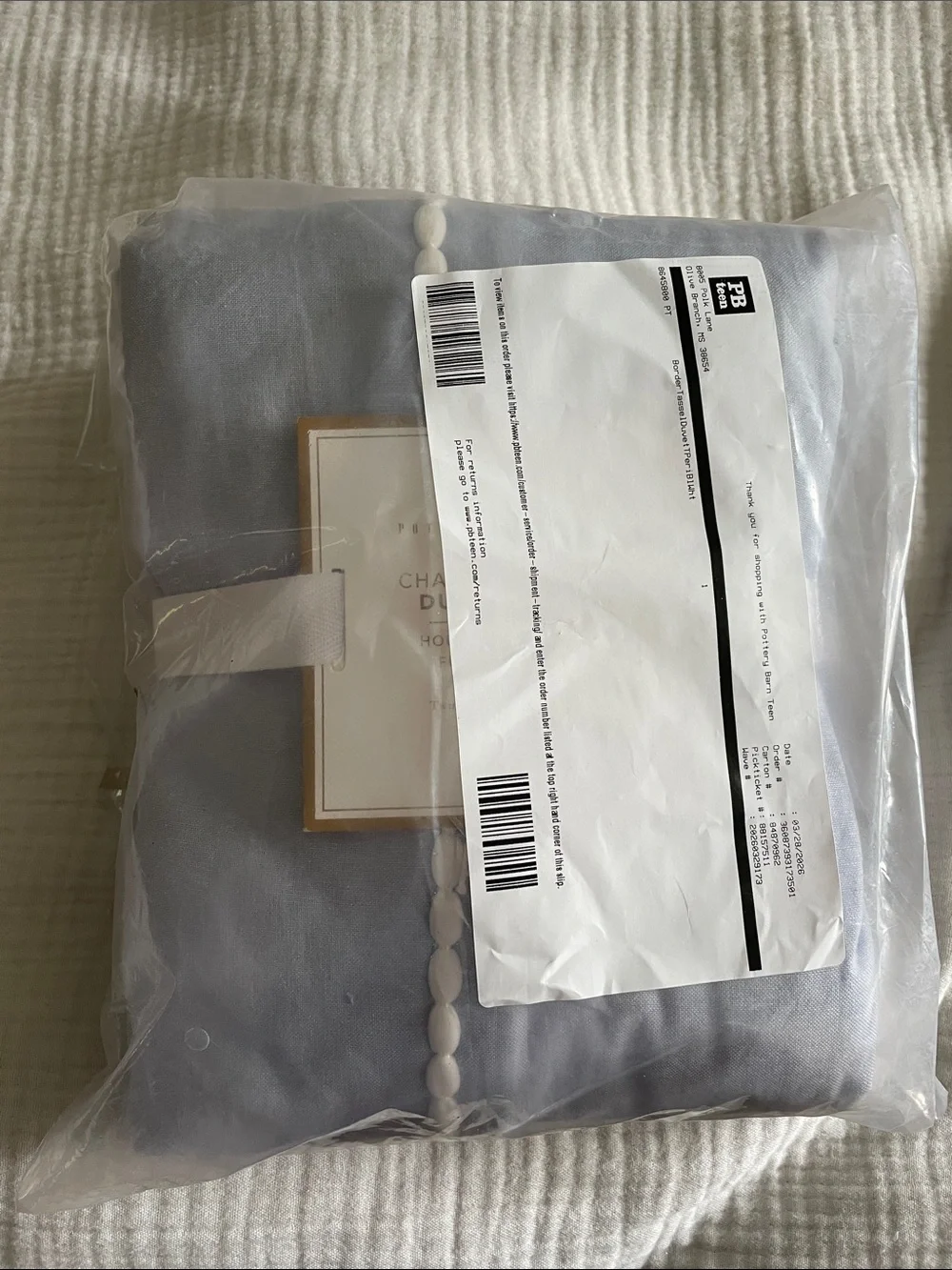 Pottery Barn Chambray Tassel Duvet Cover AND sham- TWIN